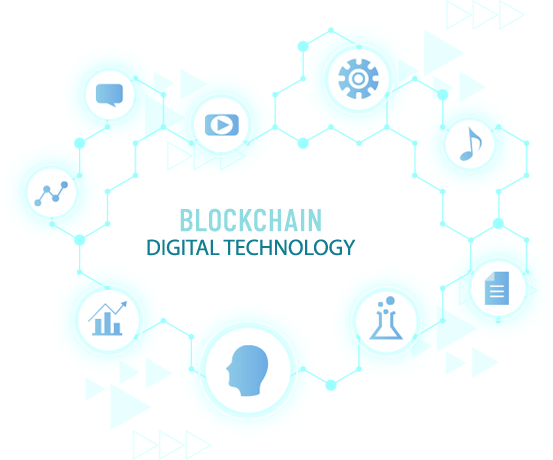 Blockchain digital development illustration